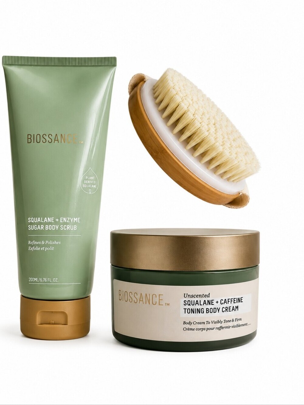 Biossance Squalane Enzyme Body Scrub & Cream Set NWT Luxury Skincare Kit